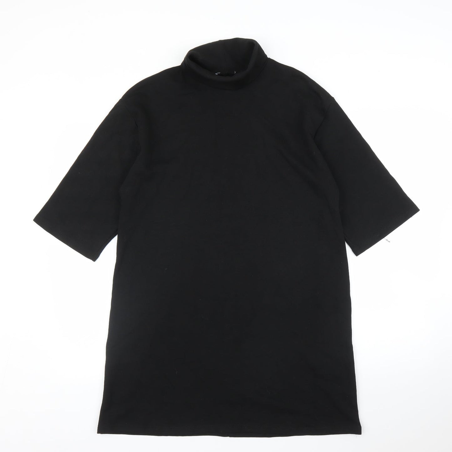 Womens UK Size L Preworn Black Tunic Blouse