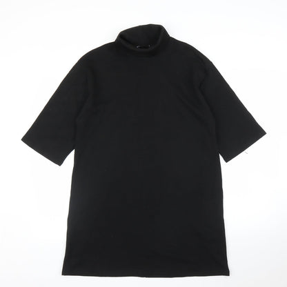 Womens UK Size L Preworn Black Tunic Blouse