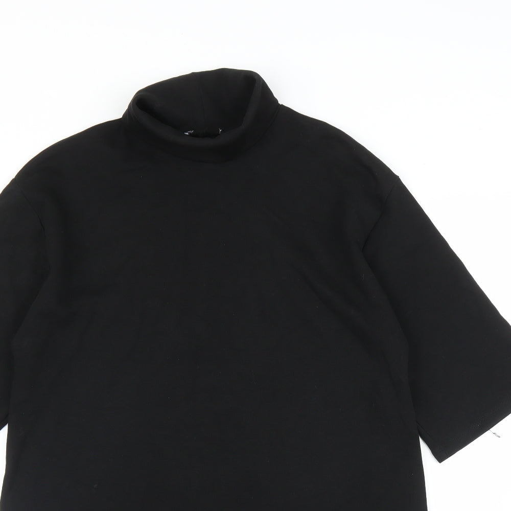 Womens UK Size L Preworn Black Tunic Blouse