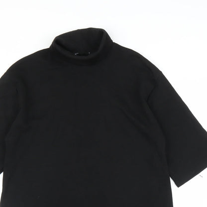 Womens UK Size L Preworn Black Tunic Blouse