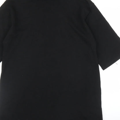 Womens UK Size L Preworn Black Tunic Blouse