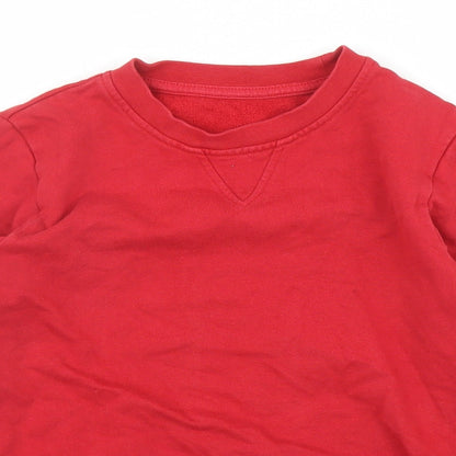 Preworn Boys Red   Pullover Jumper Size 7 Years
