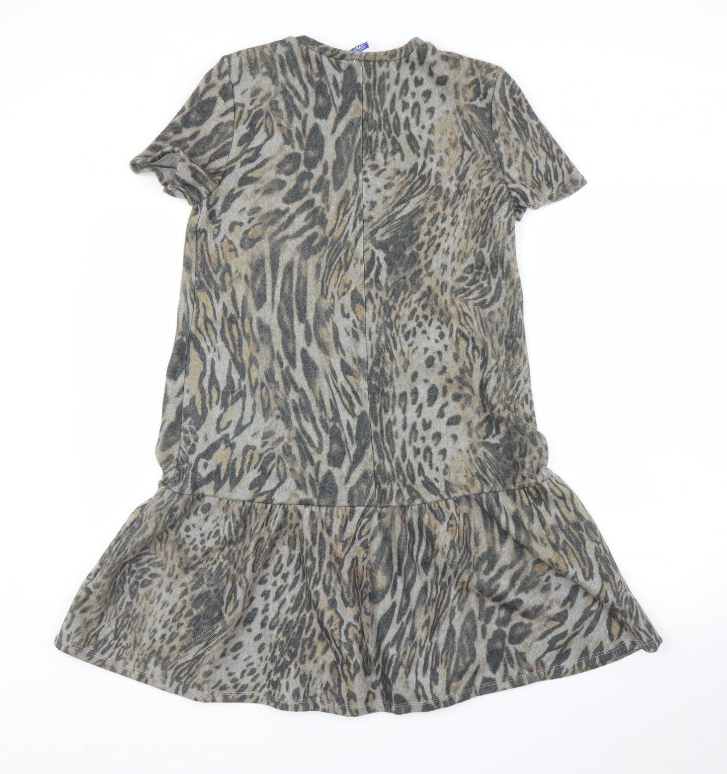 Zara Womens Grey Animal Print  A-Line  Size M  - Leopard print