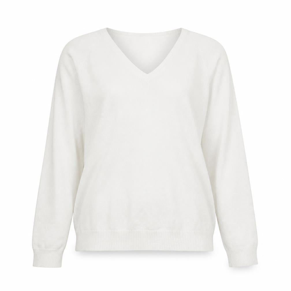 Womens UK Size L Preworn White Pullover Jumper