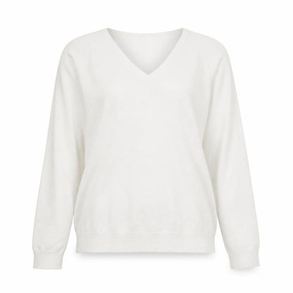 Womens UK Size L Preworn White Pullover Jumper