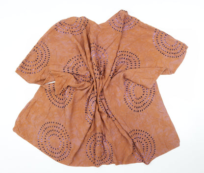 Womens UK Size One Size Preworn Brown Basic Blouse