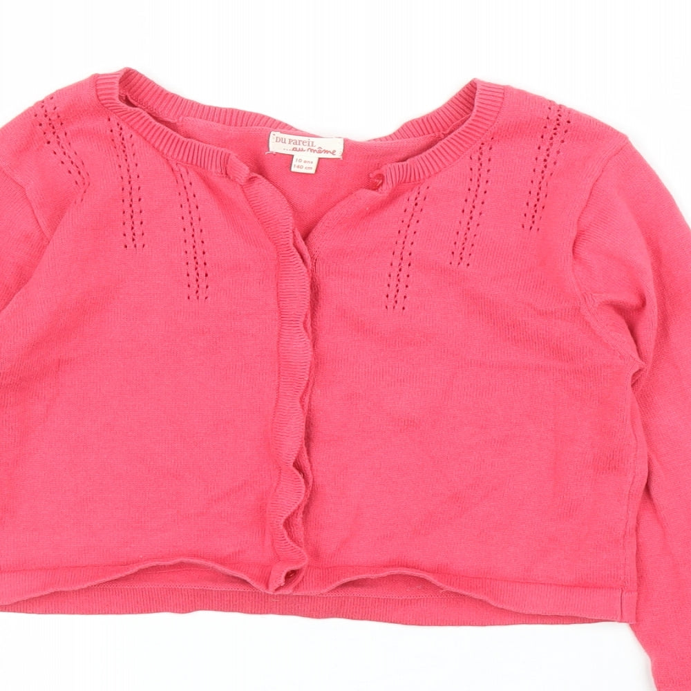 Du Pareil Girls Pink   Cardigan Jumper Size 10 Years