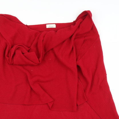 Womens UK Size One Size Linea Red Cape Jumper