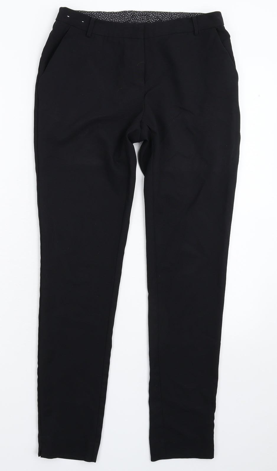 Womens UK Size 8 New Look Slim Fit Dress Pants Black Trousers