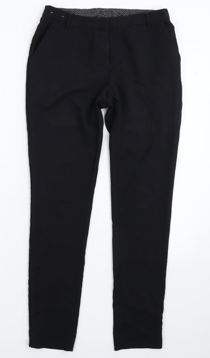 Womens UK Size 8 New Look Slim Fit Dress Pants Black Trousers