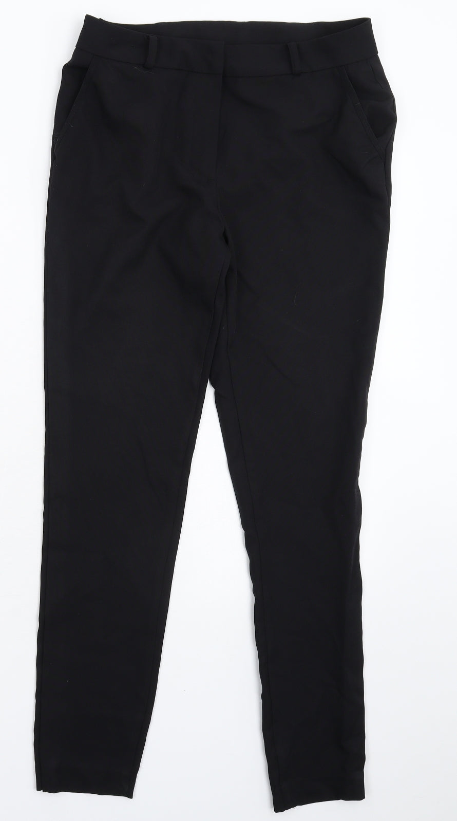 Womens UK Size 10 New Look Slim Fit Dress Pants Black Trousers