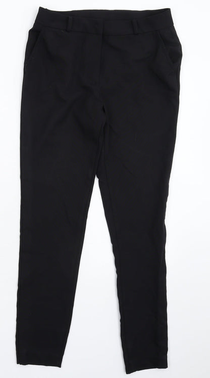 Womens UK Size 10 New Look Slim Fit Dress Pants Black Trousers