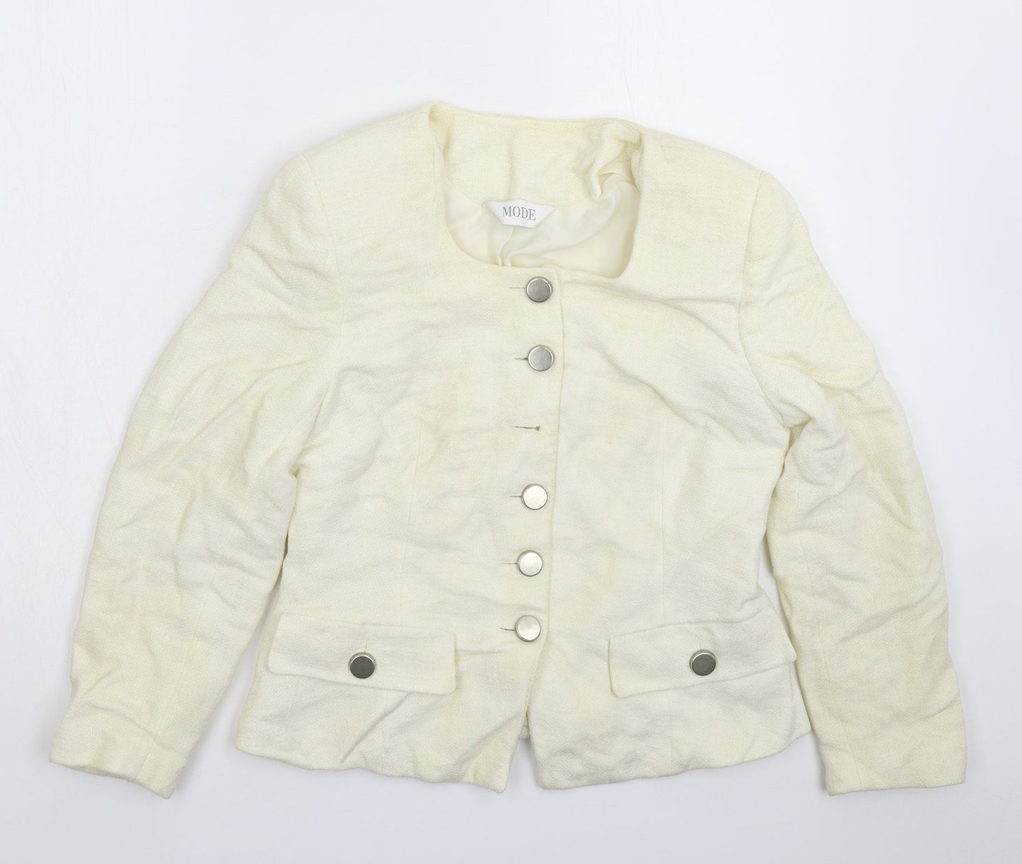 Mode Womens White   Jacket Blazer Size 12