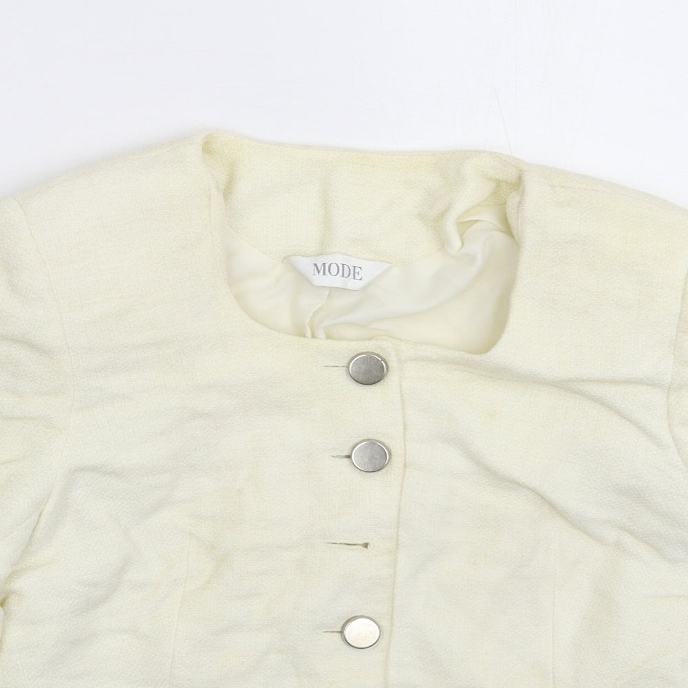 Mode Womens White   Jacket Blazer Size 12