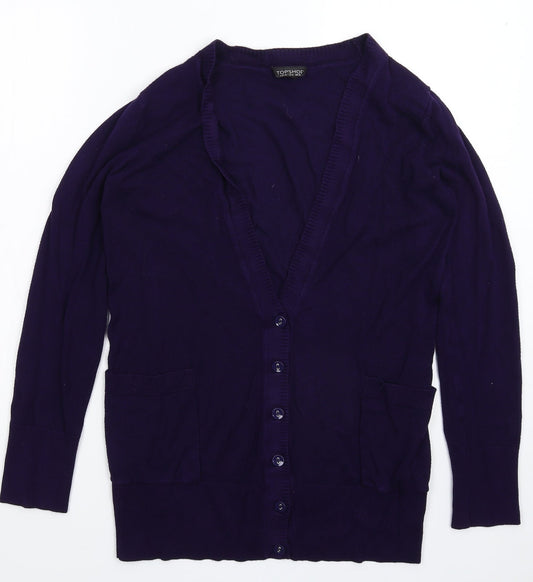 Womens UK Size 12 Topshop Purple Cardigan Jumper