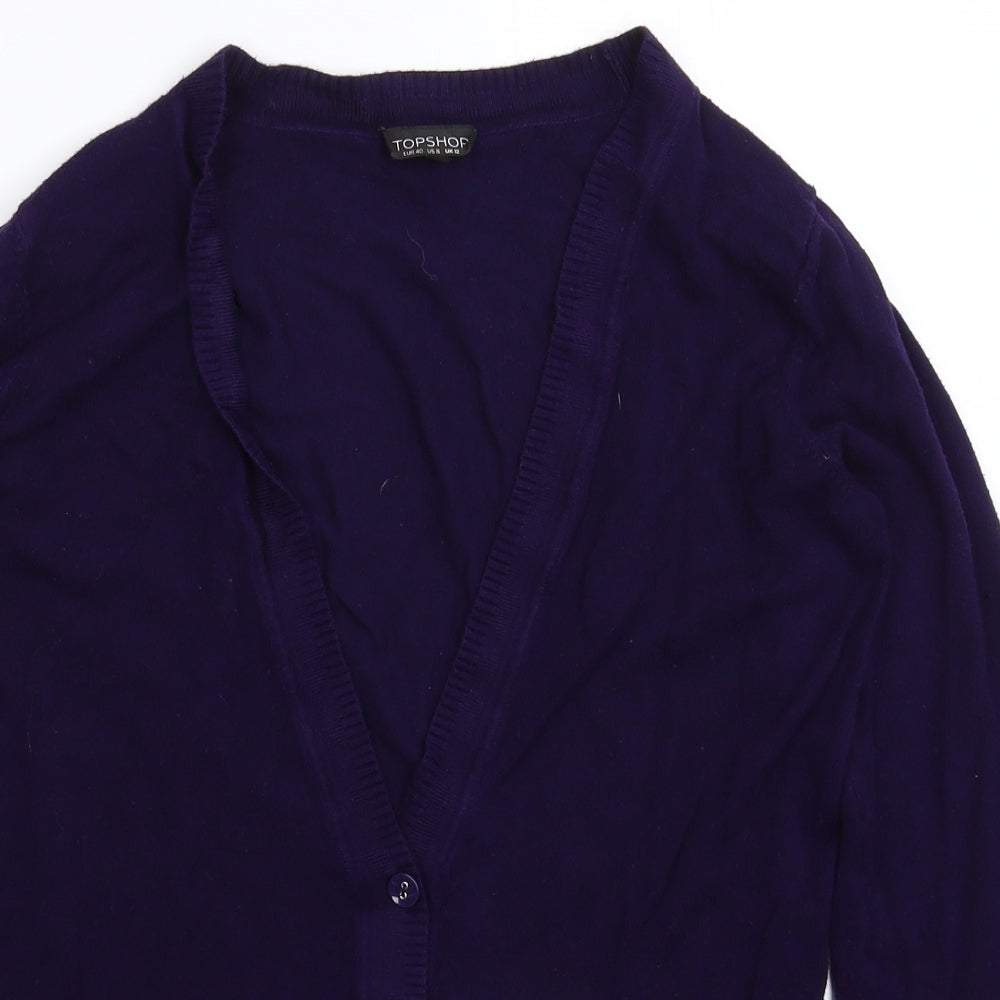 Womens UK Size 12 Topshop Purple Cardigan Jumper