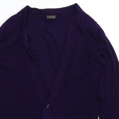 Womens UK Size 12 Topshop Purple Cardigan Jumper