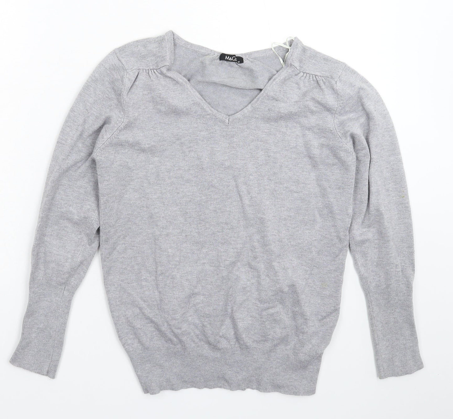 Womens UK Size M M&Co Grey Pullover Jumper