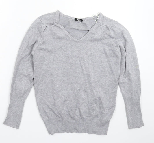 Womens UK Size M M&Co Grey Pullover Jumper