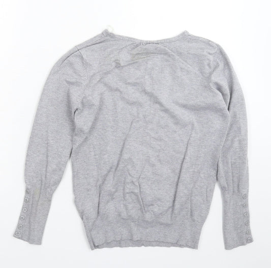 Womens UK Size M M&Co Grey Pullover Jumper