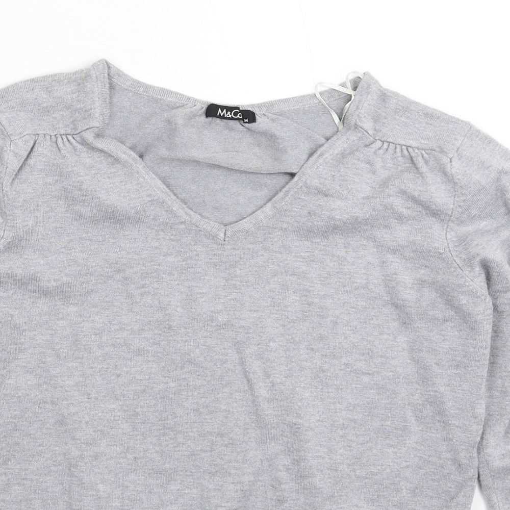 Womens UK Size M M&Co Grey Pullover Jumper