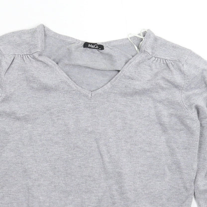 Womens UK Size M M&Co Grey Pullover Jumper