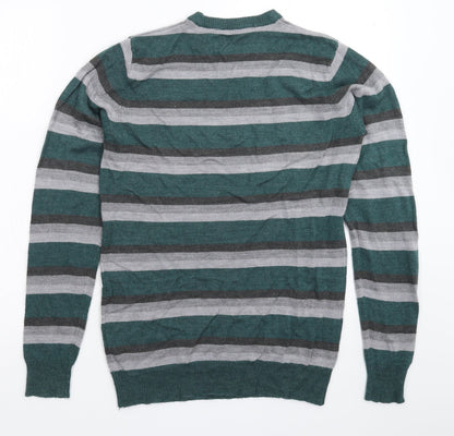 Cedar Wood State Mens Multicoloured Striped Knit Pullover Jumper Size XS