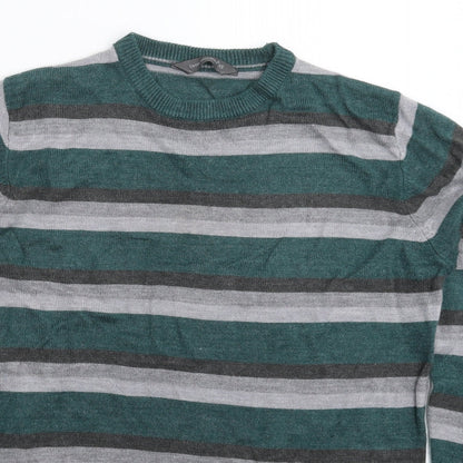 Cedar Wood State Mens Multicoloured Striped Knit Pullover Jumper Size XS