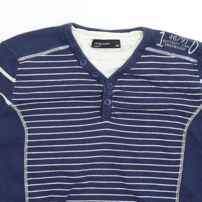 Womens UK Size XS Cedar Wood State Blue Pullover Jumper