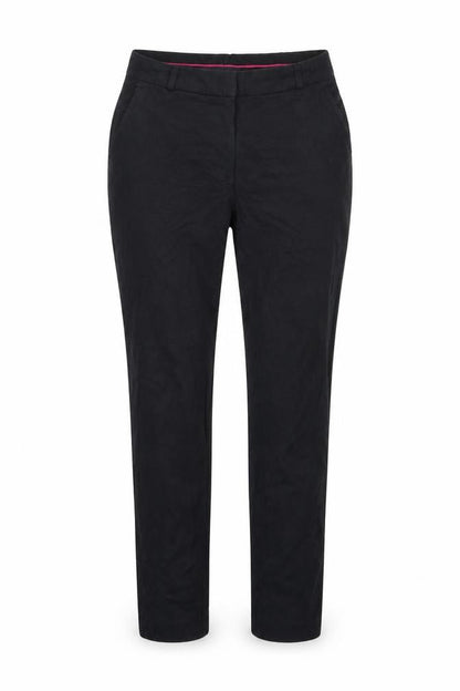 Front view of Marks & Spencer women’s blue trousers, size UK 12, 25-inch leg