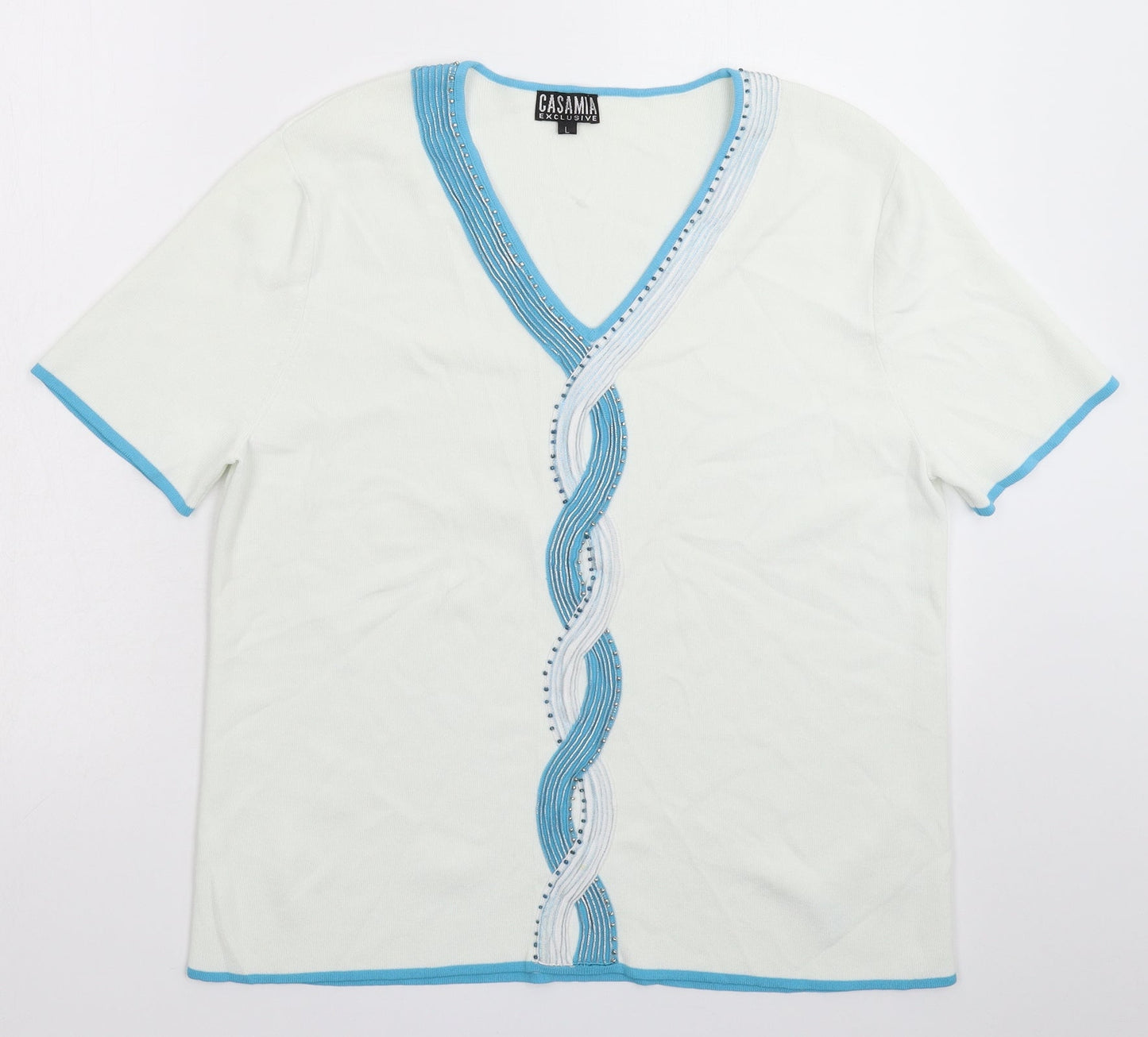 Womens UK Size L Casamia White Pullover Jumper