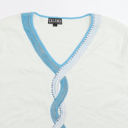 Womens UK Size L Casamia White Pullover Jumper