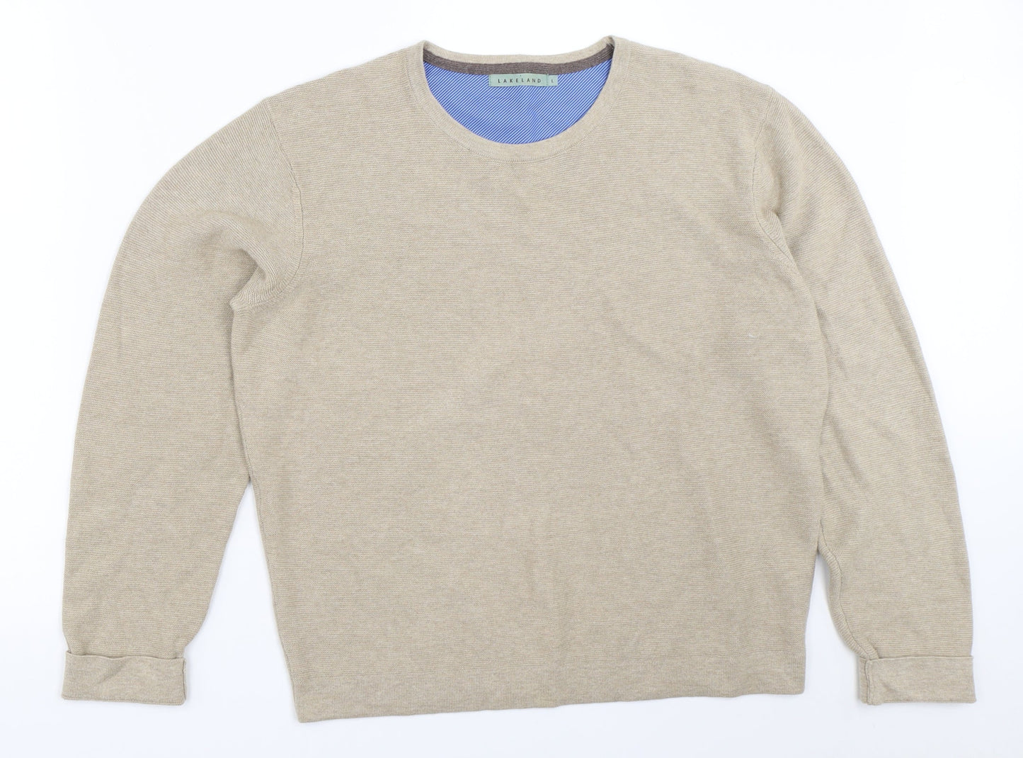 Womens UK Size L Lakeland Beige Pullover Jumper