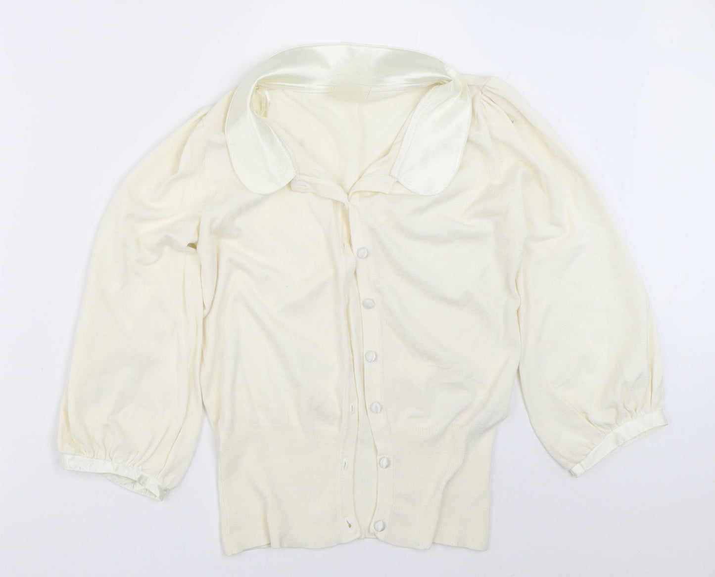 Womens UK Size 12 Preworn Ivory Cardigan Jumper