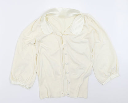 Womens UK Size 12 Preworn Ivory Cardigan Jumper