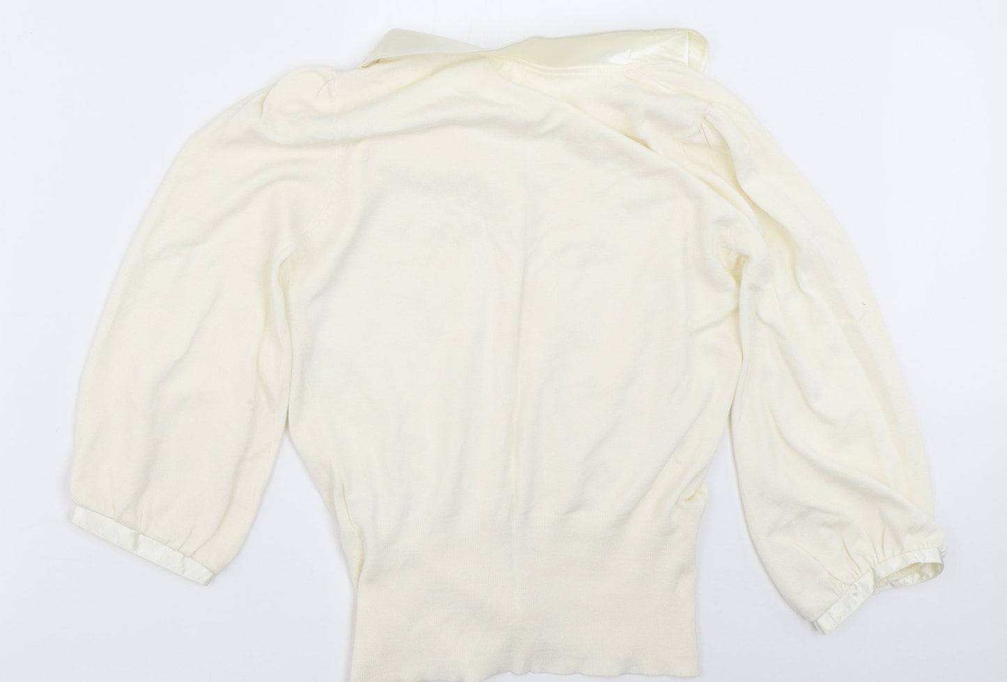 Womens UK Size 12 Preworn Ivory Cardigan Jumper