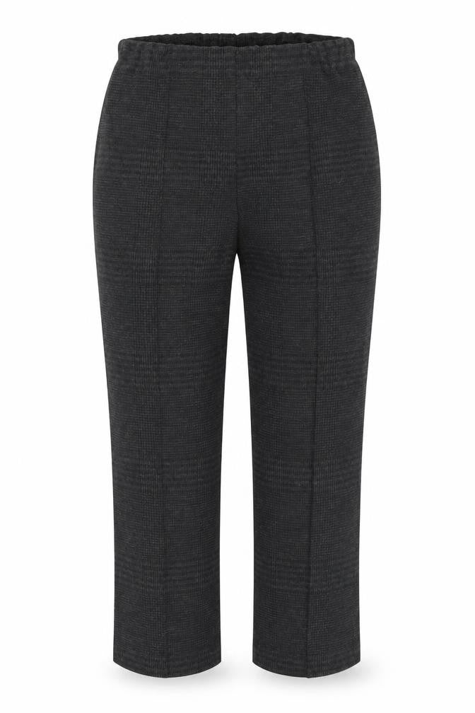 Front view of Classics women’s grey capri trousers, size UK 12, 24.5-inch leg