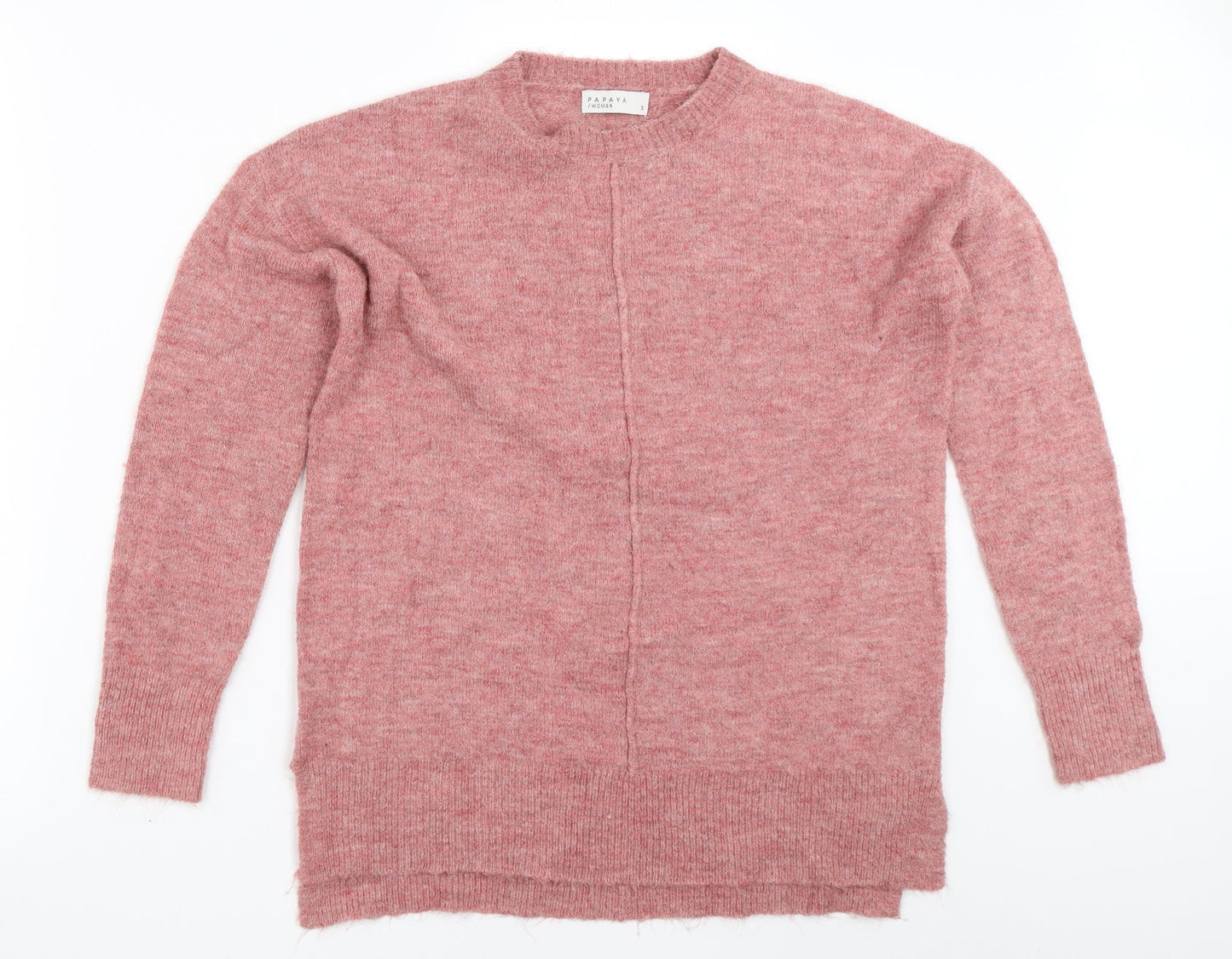 Womens UK Size S Papaya Pink Pullover Jumper