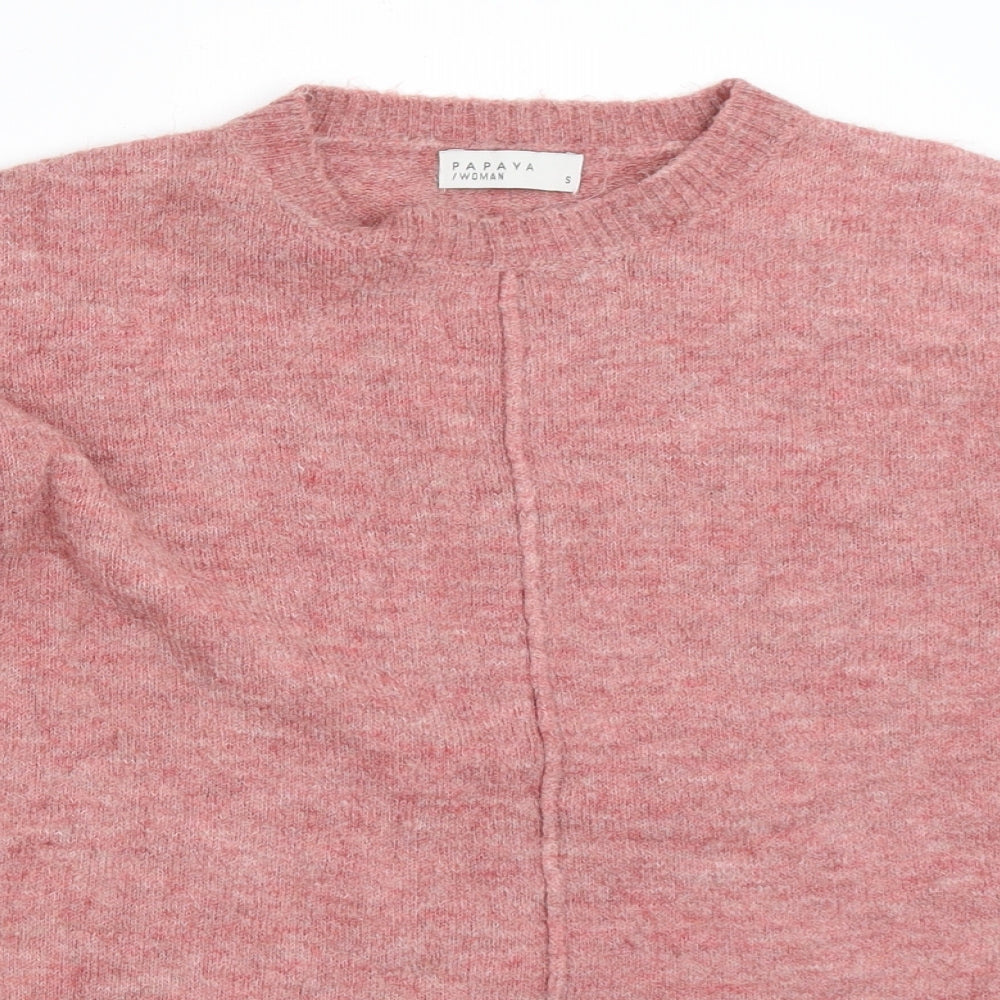 Womens UK Size S Papaya Pink Pullover Jumper