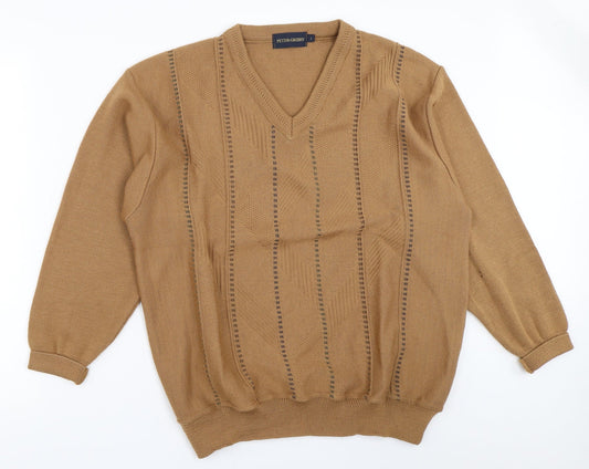 Peter Gribby Mens Brown   Pullover Jumper Size L