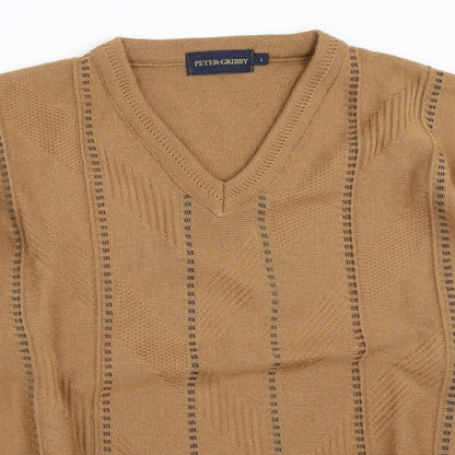 Peter Gribby Mens Brown   Pullover Jumper Size L