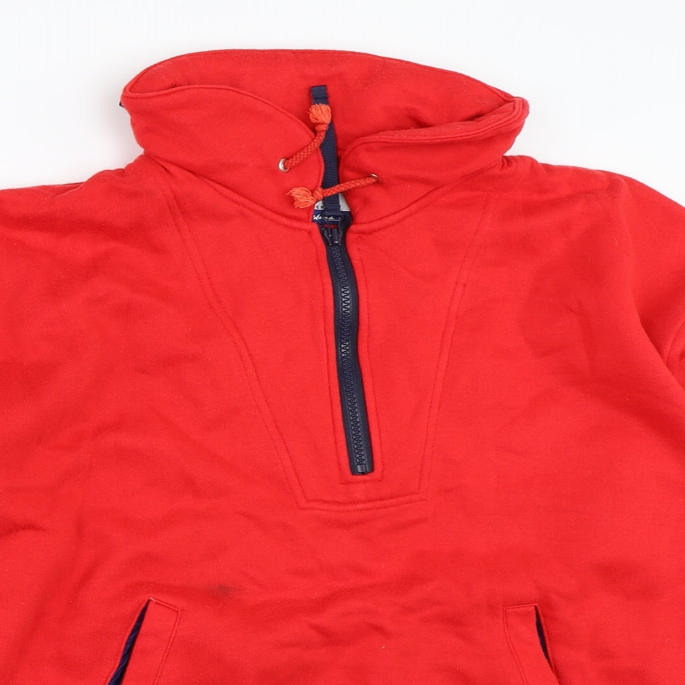 Mens UK Size S Cotton Traders Red Henley Sweatshirt