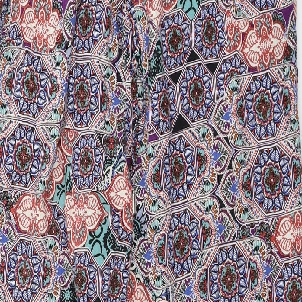 New Look  Womens Blue Geometric  Trousers  Size 12 L24 in