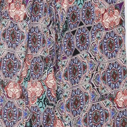 New Look  Womens Blue Geometric  Trousers  Size 12 L24 in