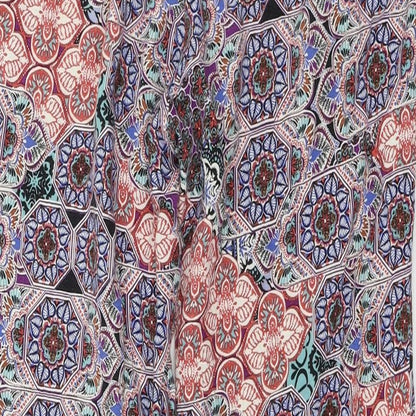 New Look  Womens Blue Geometric  Trousers  Size 12 L24 in