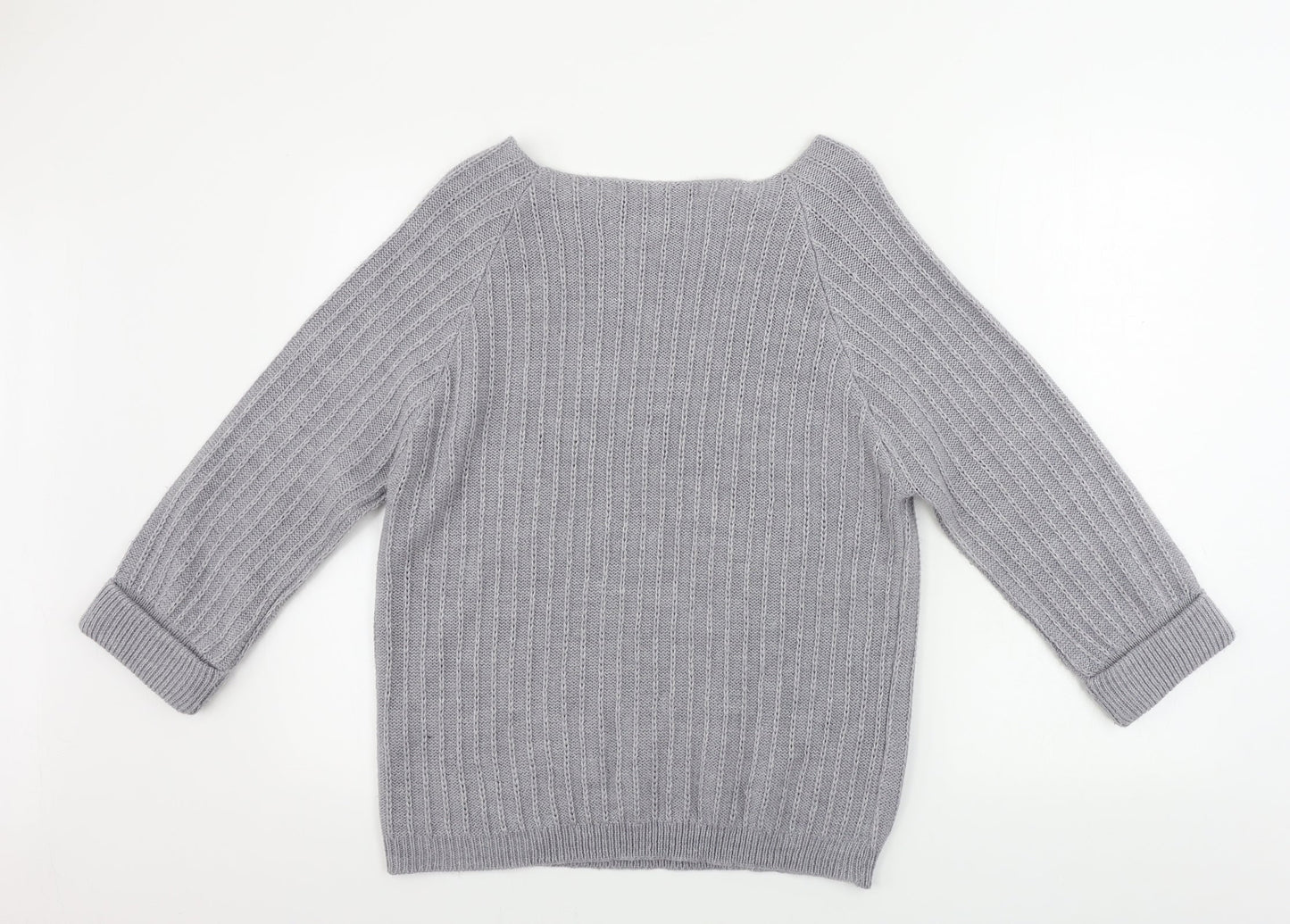 Womens UK Size L Tru Collection Grey Pullover Jumper