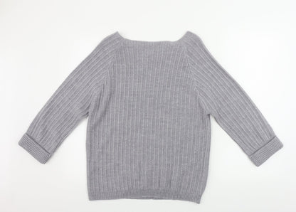 Womens UK Size L Tru Collection Grey Pullover Jumper