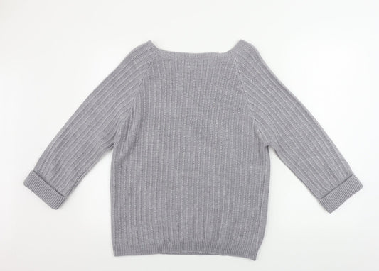 Womens UK Size L Tru Collection Grey Pullover Jumper