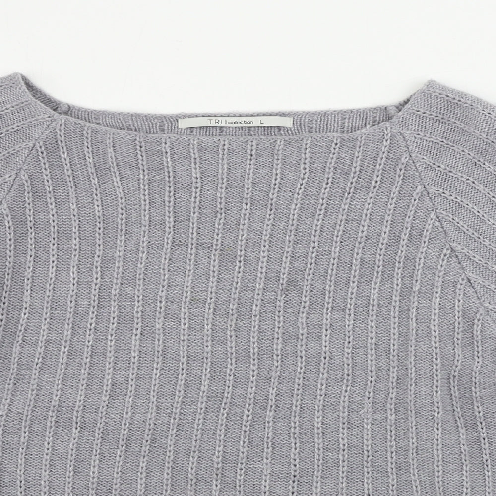 Womens UK Size L Tru Collection Grey Pullover Jumper