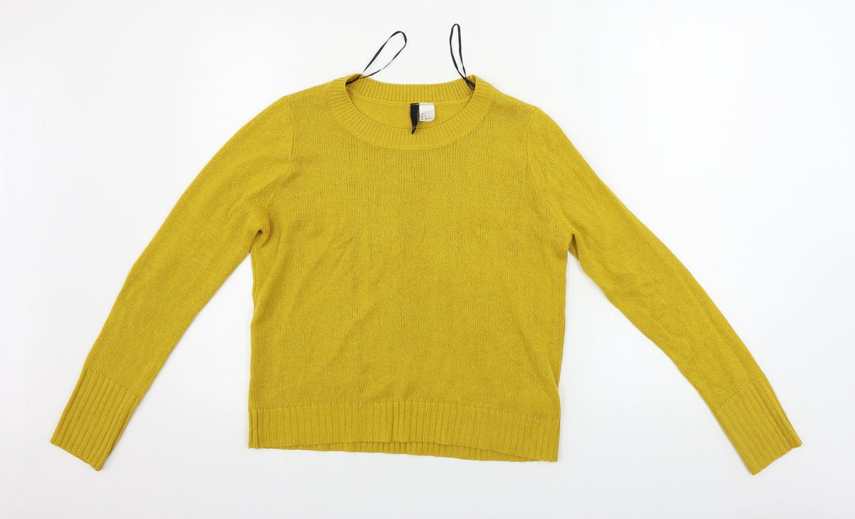 Womens UK Size S H&M Yellow Pullover Jumper